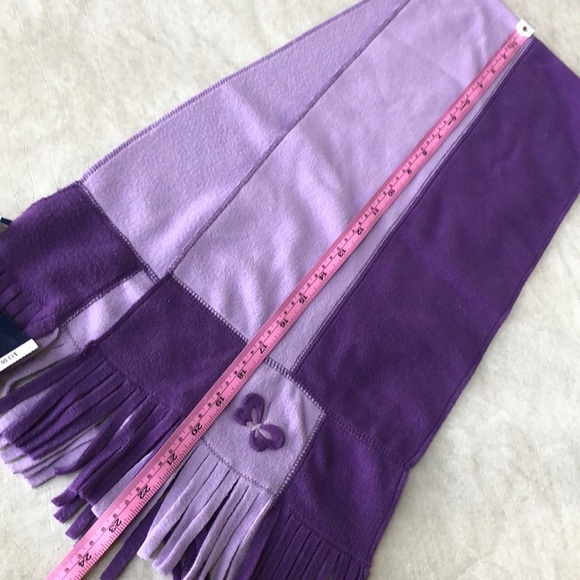 OshKosh B'gosh Girls Purple Fleece Butterfly Winter Scarf Size 1-4T - Picture 3 of 8